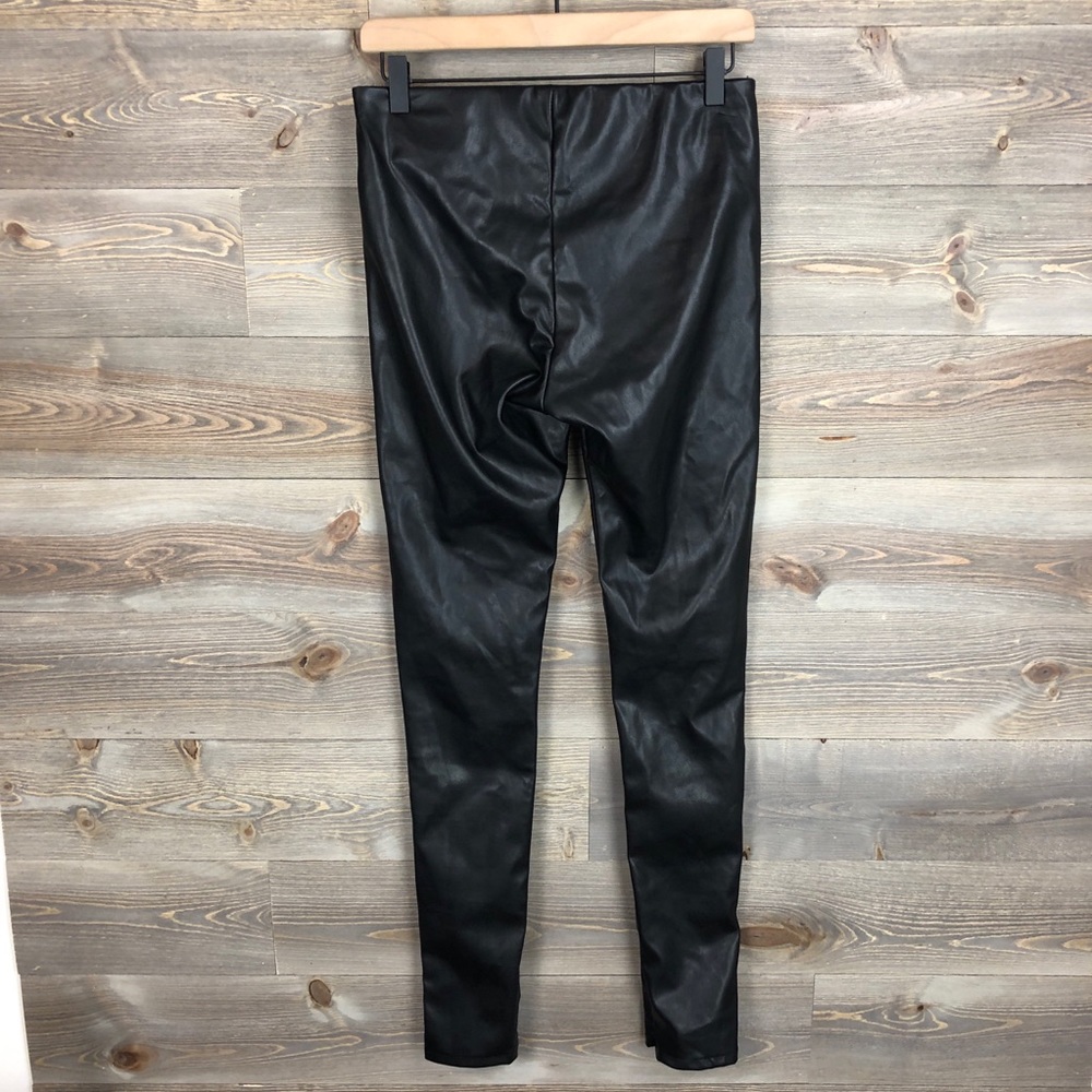 NEW Velvet Faux Leather Black Pants - Picture 4 of 8